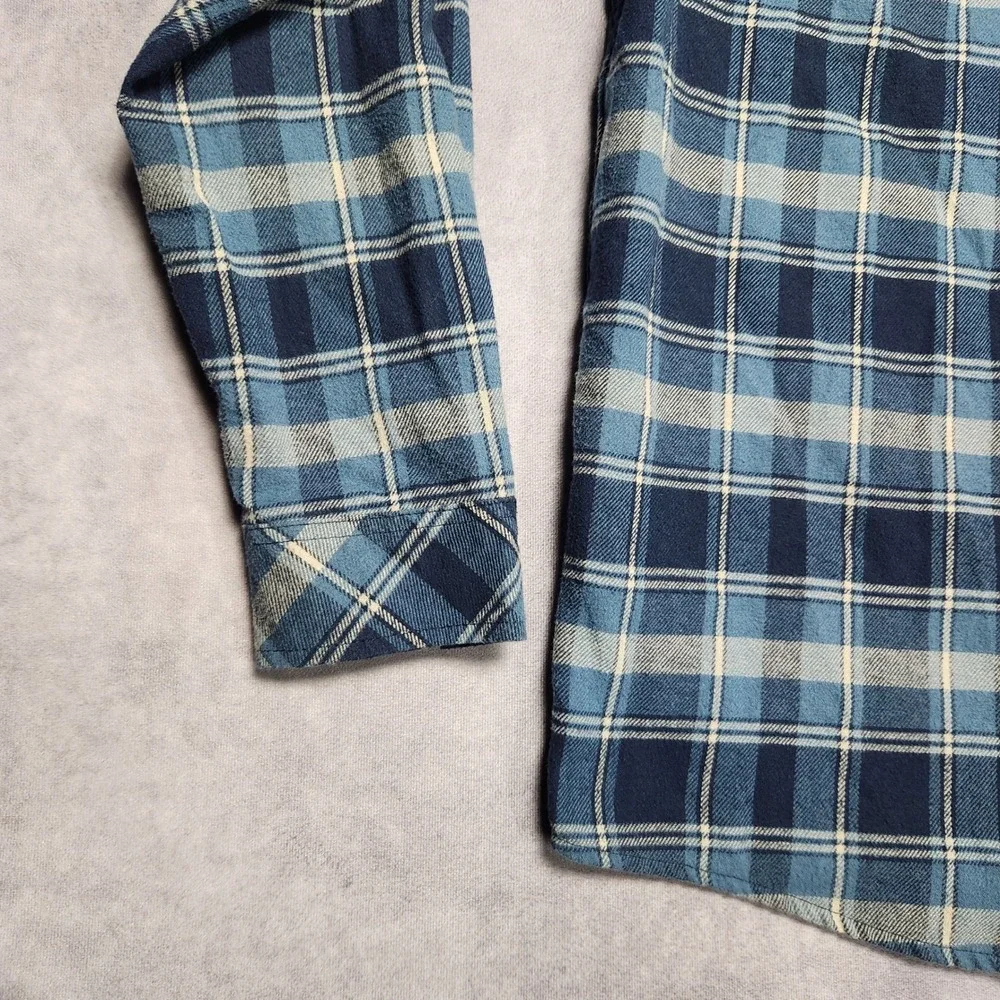 Hurley‎ Mens Blue Plaid Flannel Long Sleeve Button Down Shirt size Large